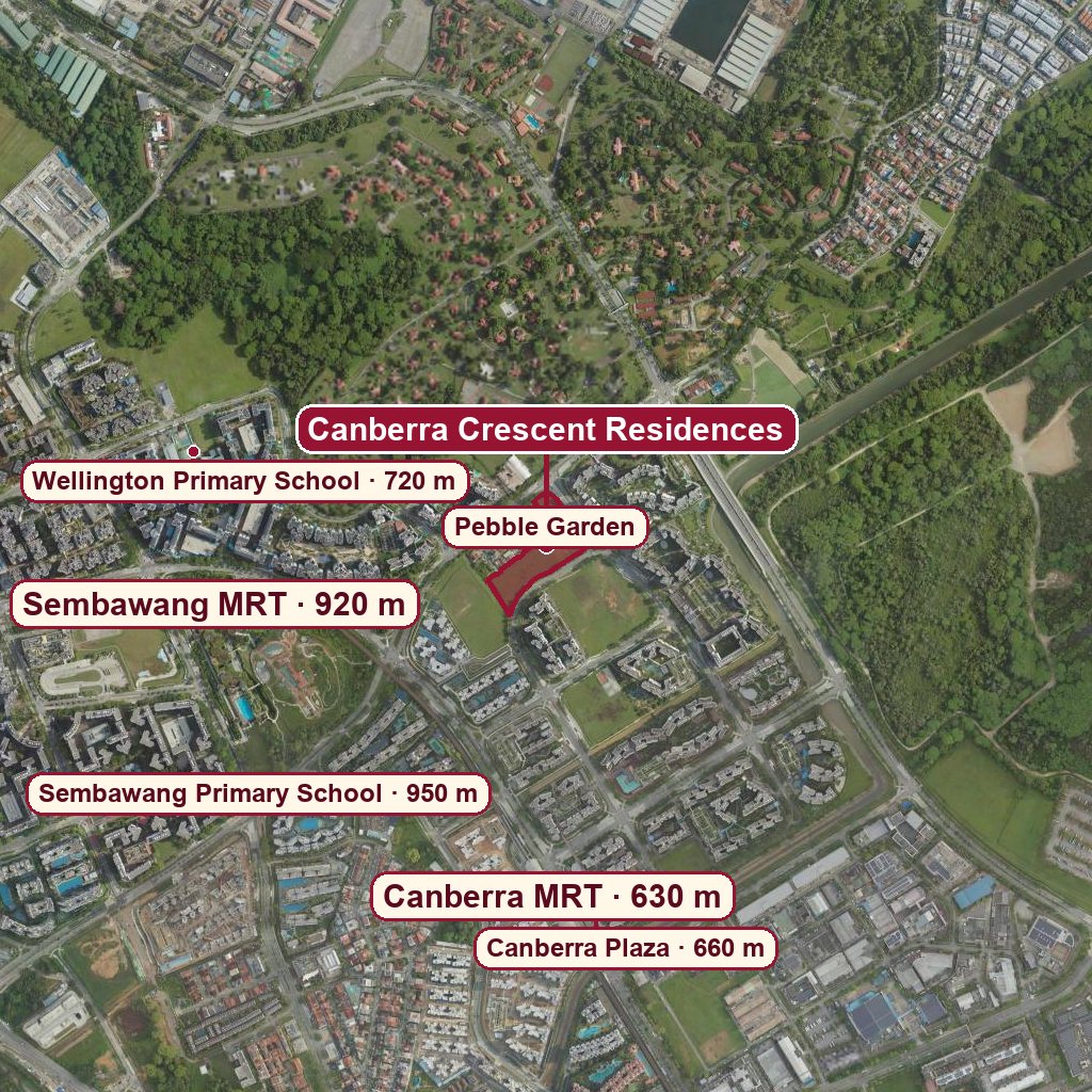 Map of Canberra Crescent Residences