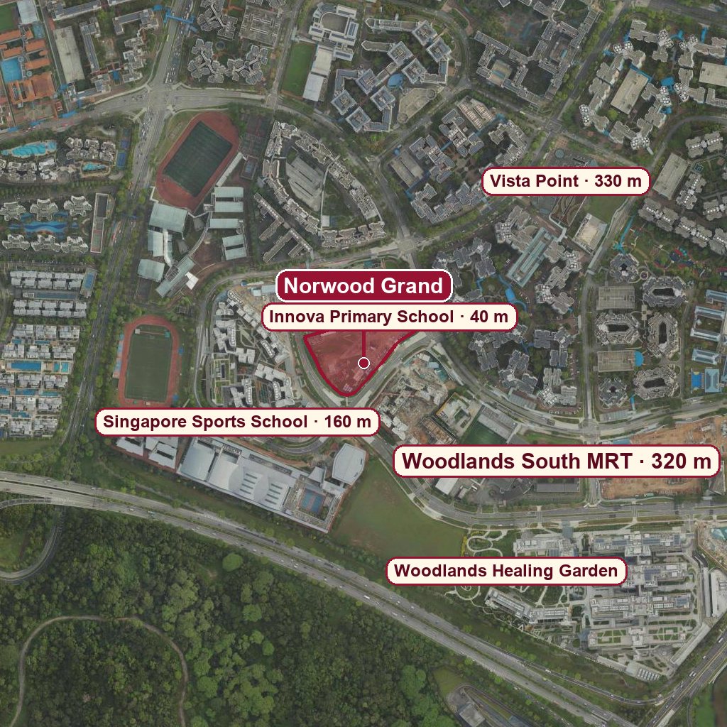 Map of Norwood Grand