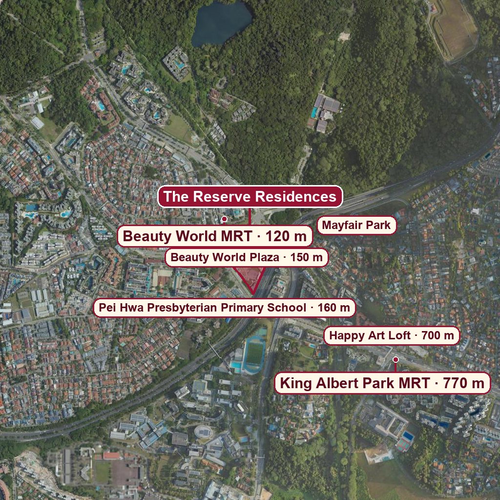 Map of The Reserve Residences